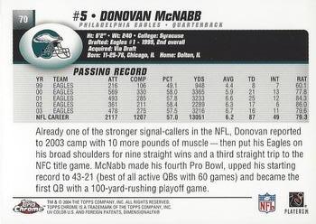 2004 Topps Chrome #70 Donovan McNabb Back