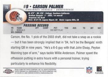 2004 Topps Chrome #73 Carson Palmer Back
