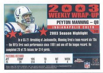 2004 Topps Chrome #149 Peyton Manning Back