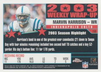 2004 Topps Chrome #150 Marvin Harrison Back
