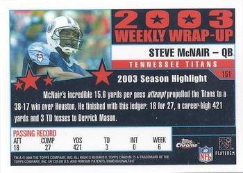 2004 Topps Chrome #151 Steve McNair Back