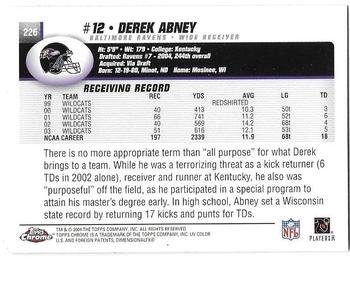 2004 Topps Chrome #226 Derek Abney Back