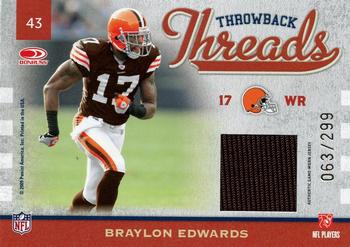 2009 Donruss Elite - Throwback Threads #43 Braylon Edwards Back