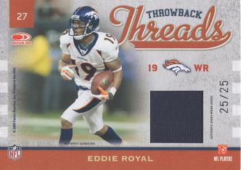 2009 Donruss Elite - Throwback Threads Autographs #27 Eddie Royal Back