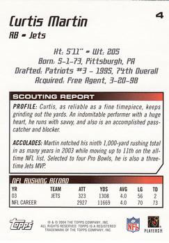 2004 Topps Draft Picks & Prospects #4 Curtis Martin Back