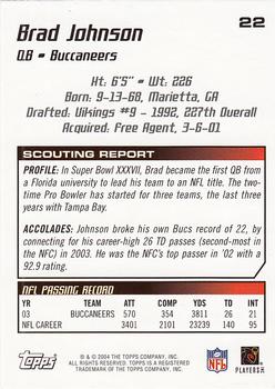 2004 Topps Draft Picks & Prospects #22 Brad Johnson Back