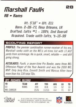 2004 Topps Draft Picks & Prospects #28 Marshall Faulk Back