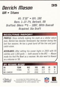 2004 Topps Draft Picks & Prospects #35 Derrick Mason Back