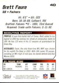 2004 Topps Draft Picks & Prospects #40 Brett Favre Back
