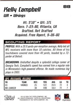 2004 Topps Draft Picks & Prospects #88 Kelly Campbell Back