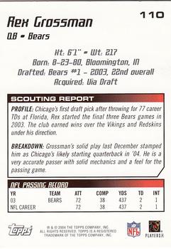 2004 Topps Draft Picks & Prospects #110 Rex Grossman Back