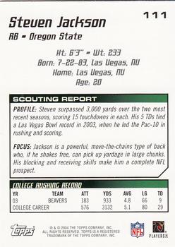 2004 Topps Draft Picks & Prospects #111 Steven Jackson Back