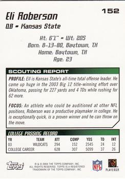 2004 Topps Draft Picks & Prospects #152 Ell Roberson Back