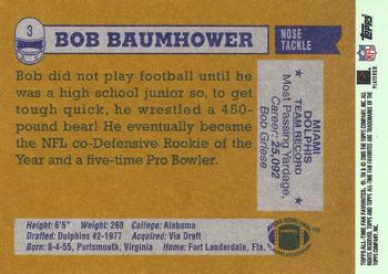 2004 Topps All-Time Fan Favorites #3 Bob Baumhower Back