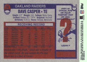2004 Topps All-Time Fan Favorites #14 Dave Casper Back