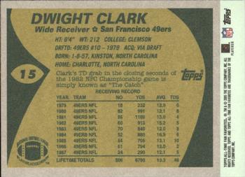 2004 Topps All-Time Fan Favorites #15 Dwight Clark Back
