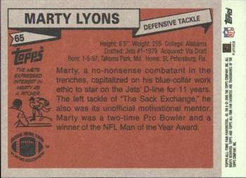 2004 Topps All-Time Fan Favorites #65 Marty Lyons Back