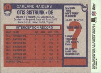 2004 Topps All-Time Fan Favorites #71 Otis Sistrunk Back