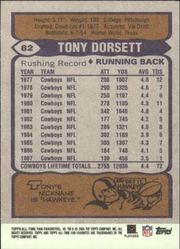 2004 Topps All-Time Fan Favorites #82 Tony Dorsett Back