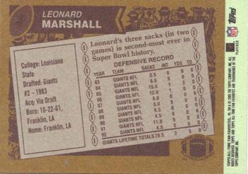 2004 Topps All-Time Fan Favorites #59 Leonard Marshall Back