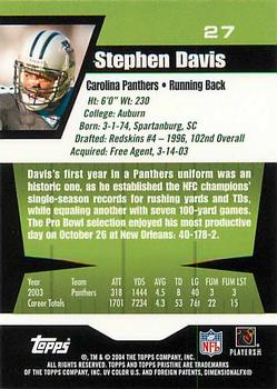 2004 Topps Pristine #27 Stephen Davis Back