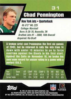 2004 Topps Pristine #31 Chad Pennington Back
