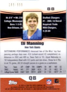 2004 Topps Pristine #88 Eli Manning Back