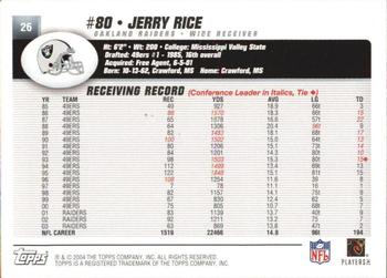 2004 Topps Signature #26 Jerry Rice Back