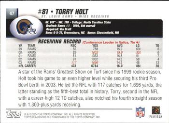 2004 Topps Signature #47 Torry Holt Back