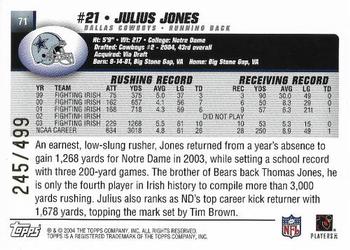 2004 Topps Signature #71 Julius Jones Back