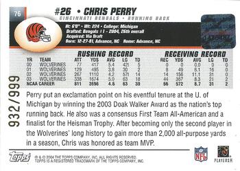 2004 Topps Signature #76 Chris Perry Back