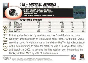 2004 Topps Signature #89 Michael Jenkins Back