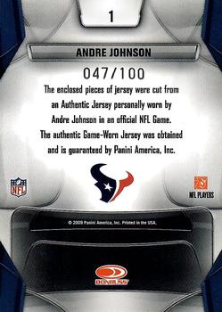 2009 Donruss Gridiron Gear - Plates and Patches #1 Andre Johnson Back