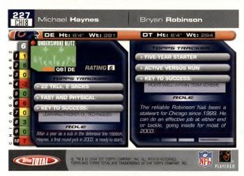 2004 Topps Total #227 Michael Haynes / Bryan Robinson Back