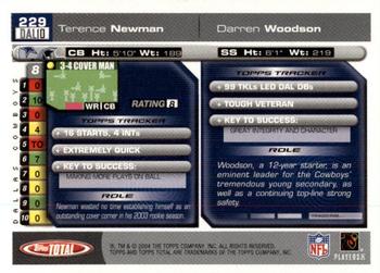 2004 Topps Total #229 Terence Newman / Darren Woodson Back