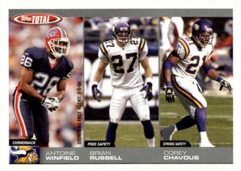 2004 Topps Total #319 Antoine Winfield / Brian Russell / Corey Chavous Front