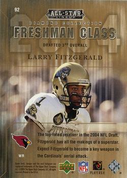 2004 Upper Deck Diamond Collection All-Star Lineup #92 Larry Fitzgerald Back