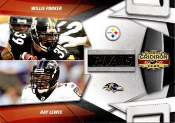 2009 Donruss Gridiron Gear - Rivals Gold #10 Willie Parker / Ray Lewis Front