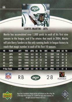 2004 Upper Deck Foundations #66 Curtis Martin Back