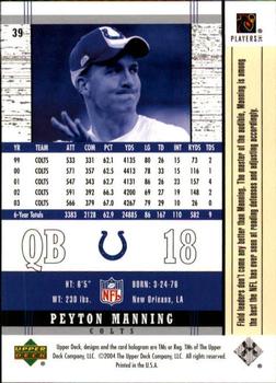2004 Upper Deck Legends #39 Peyton Manning Back