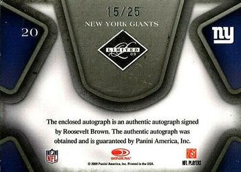 2009 Donruss Limited - Limited Cuts #20 Roosevelt Brown Back