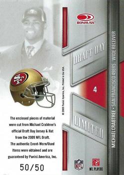 2009 Donruss Limited - Draft Day Combos #4 Michael Crabtree Back