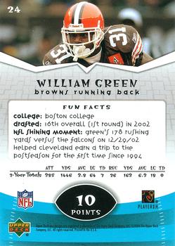 2004 Upper Deck Power Up #24 William Green Back