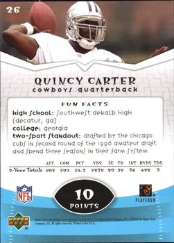 2004 Upper Deck Power Up #26 Quincy Carter Back