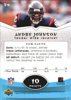 2004 Upper Deck Power Up #39 Andre Johnson Back