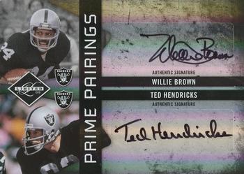 2009 Donruss Limited - Prime Pairings Autographs #6 Willie Brown / Ted Hendricks Front