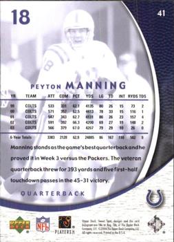 2004 Upper Deck Sweet Spot #41 Peyton Manning Back