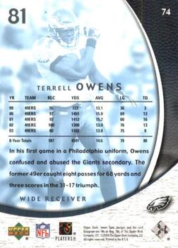 2004 Upper Deck Sweet Spot #74 Terrell Owens Back