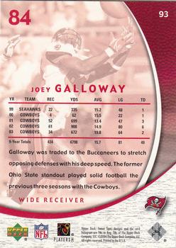 2004 Upper Deck Sweet Spot #93 Joey Galloway Back