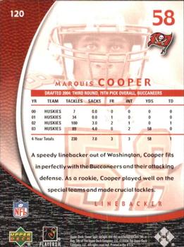 2004 Upper Deck Sweet Spot #120 Marquis Cooper Back